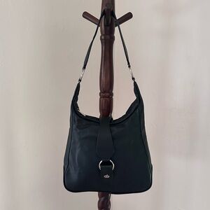 House of Kangaroo Black Leather Shoulder Bag